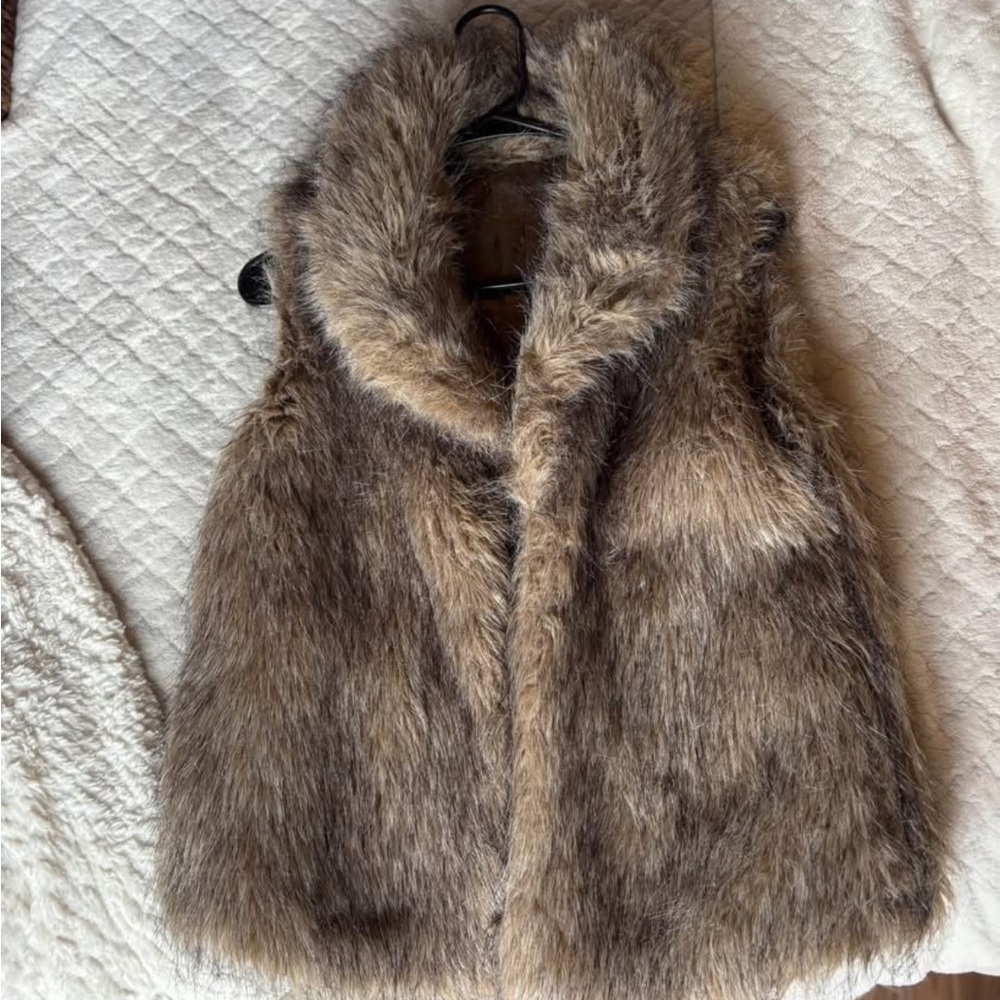 Faux Fur Vest in Brown